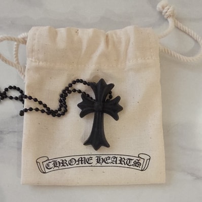 Chrome Hearts Rubber Small CH Cross Silicon Necklace "Black"