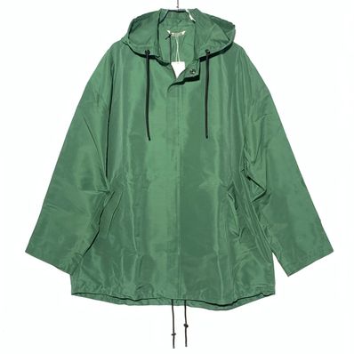 AURALEE Silk Polyester Grosgrain Hooded Blouson "Green"