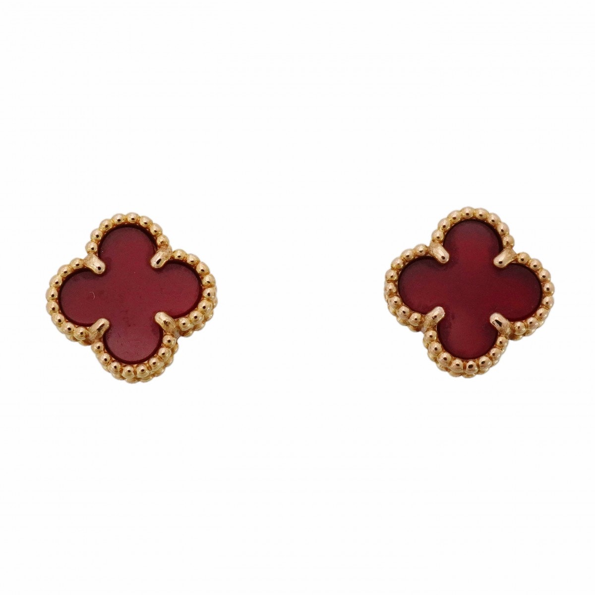 ★SALE【6jdb0239】ヴァンクリーフ&アーペル ピアス スウィート アルハンブラ K18PG ピンクゴールド カーネリアン レッド【中古】レディース