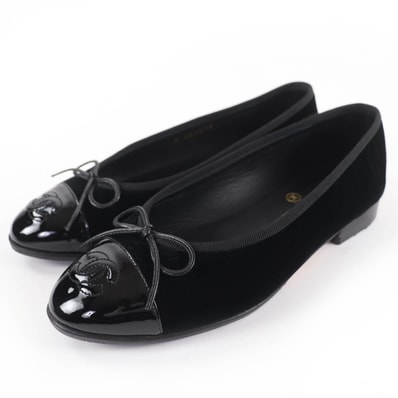 極美品 シャネル バレエシューズ バレリーナ ブラック 35 G02819