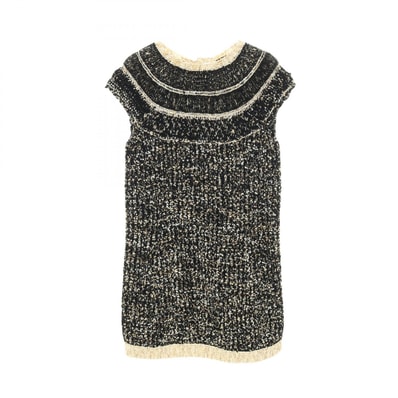 シャネル CHANEL ココマークボタン ワンピース 衣料品 トップス ウール ナイロン レディース ブラック系 / アイボリー系 / ゴールド系 P61623K47214 【中古】