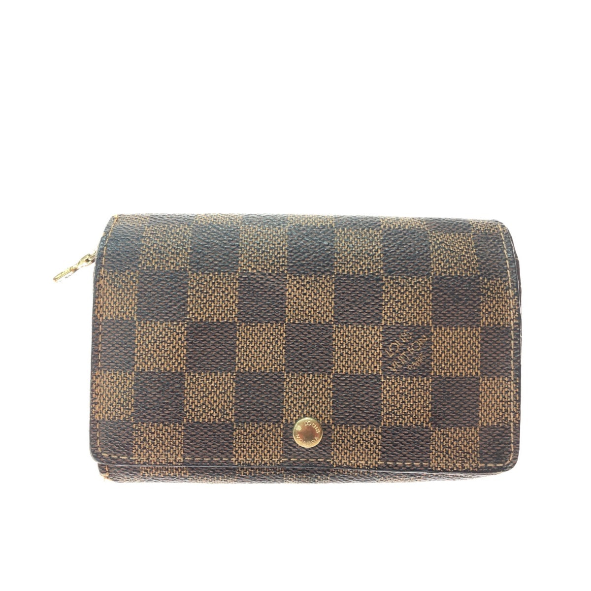 ▼▼LOUIS VUITTON ルイヴィトン レディース 二つ折り財布 ダミエ・エベヌ ポルトモネ・ビエ・トレゾール N61730 ブラウン