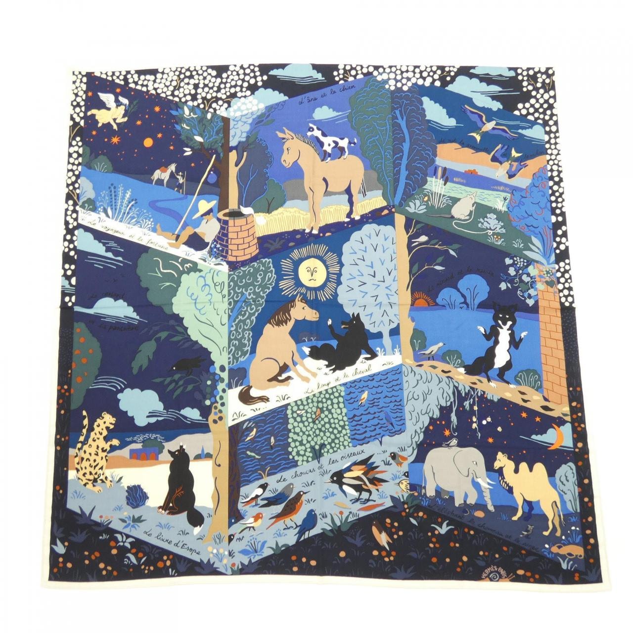 エルメス HERMES LE LIVRE D`ESOPE H244073S カレジェアン140 ショール