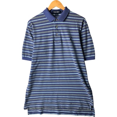 古着 ラルフローレン Ralph Lauren POLO GOLF ポロゴルフ 半袖 ボーダー ポロシャツ メンズM相当/eaa570763