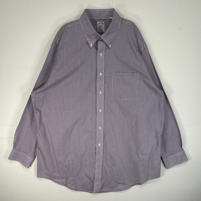 古着 ブルックスブラザーズ Brooks Brothers 長袖シャツ 胸ポケ ボタンダウン CLASSIC XL パープル系 ストライプ メンズ