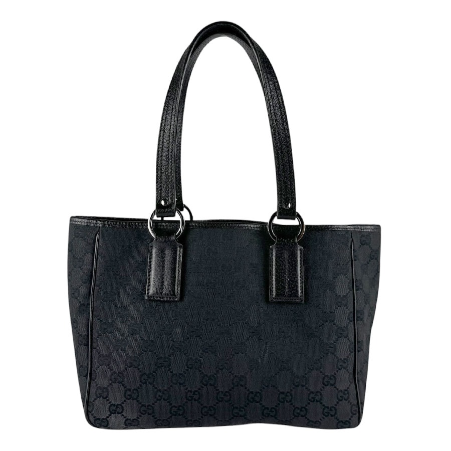 グッチ GUCCI ショルダーバッグ トートバッグ GGキャンバス ブラック レディース 113019【中古】 z9462