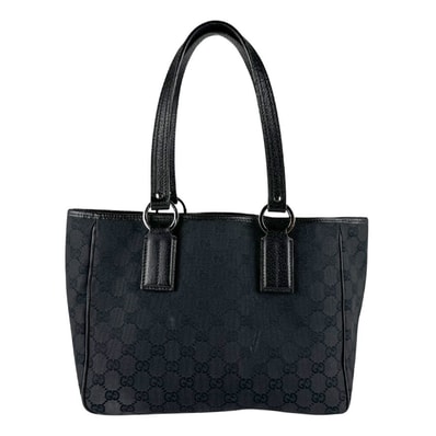 グッチ GUCCI ショルダーバッグ トートバッグ GGキャンバス ブラック レディース 113019【中古】 z9462