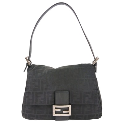 FENDI フェンディ マンマバケット ワンショルダー ズッカ柄 ショルダーバッグ 26325 キャンバス レザー ブラック レディース【中古】