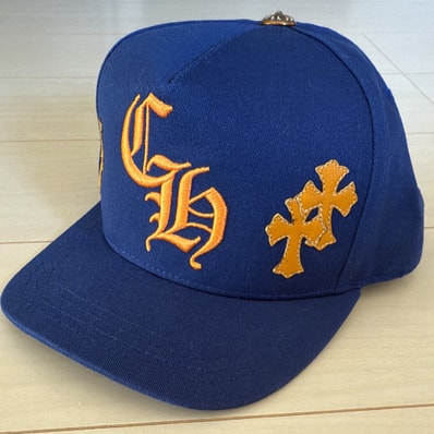 Chrome Hearts CH Hat Cross Patch Baseball Cap "Blue/Orange"