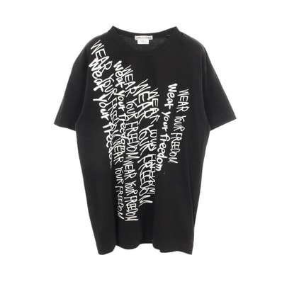 コムデギャルソン COMME des GARCONS メッセージプリント 半袖Tシャツ 衣料品 トップス コットン メンズ ブラック系 【中古】