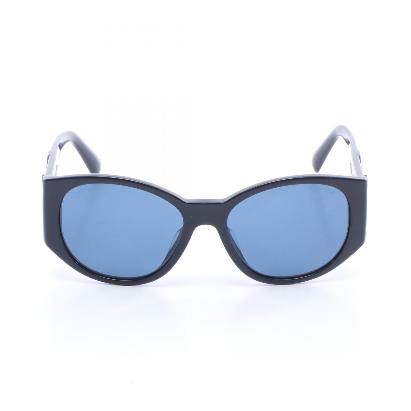 シャネル CHANEL ココマーク シェブロン サングラス 衣料品 プラスチック レディース ネイビー系 【中古】