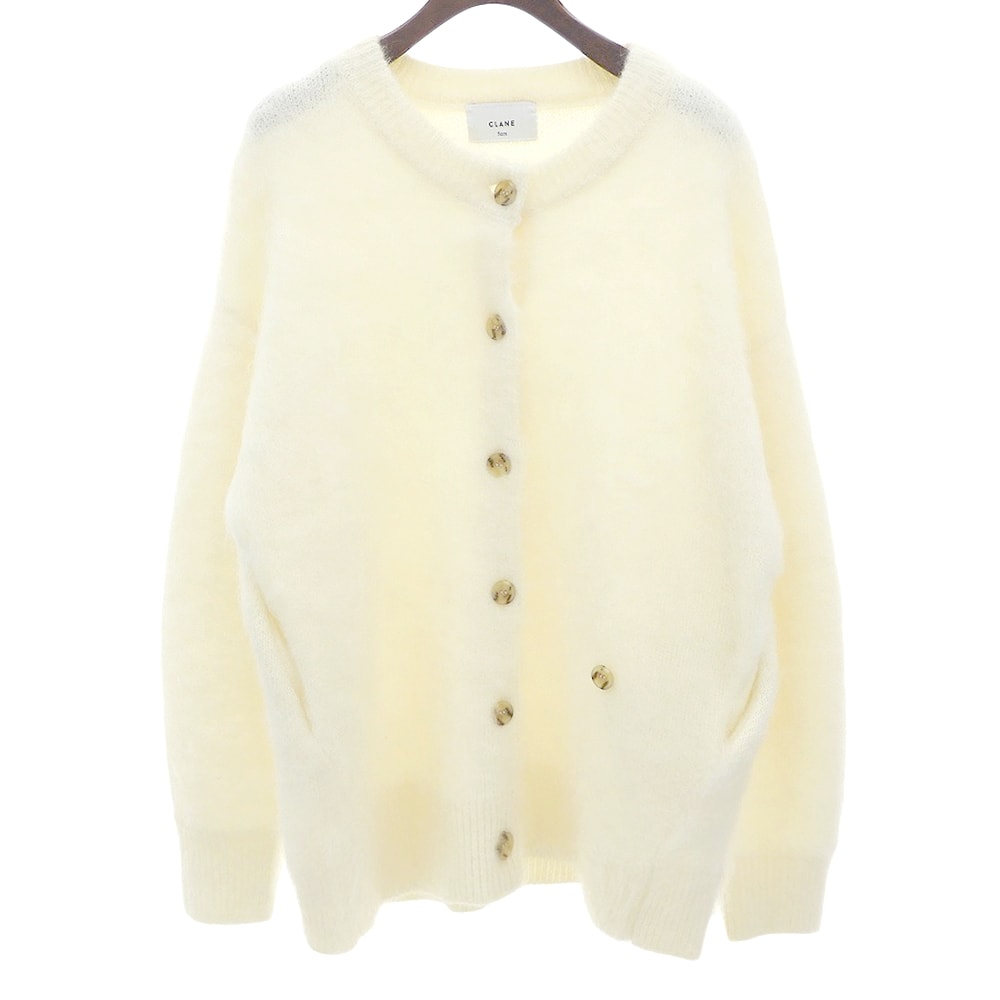 クラネ 美品 MOHAIR LOOSE KNIT CARDIGAN トップス レディース ホワイト 1 24AW 1