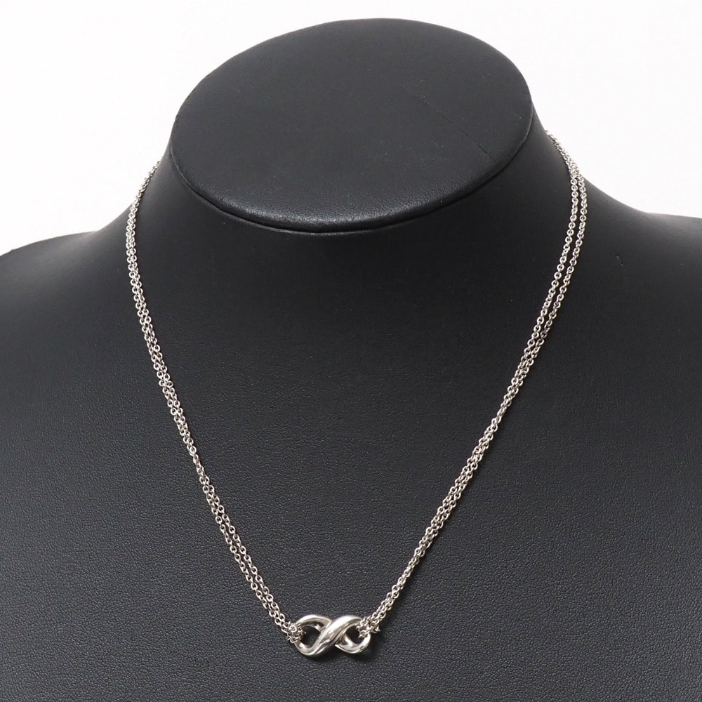 TIFFANY&Co. ティファニー ヴィンテージ ネックレス インフィニティ ダブルチェーン シルバー925 ブランド古着【中古】20260811/RB0326