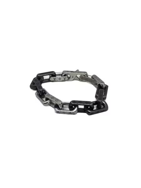 Louis Vuitton Monogram Chain Bracelet "Silver/Black"