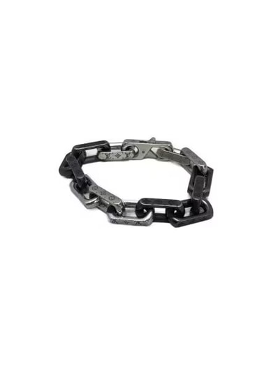 Louis Vuitton Monogram Chain Bracelet "Silver/Black"