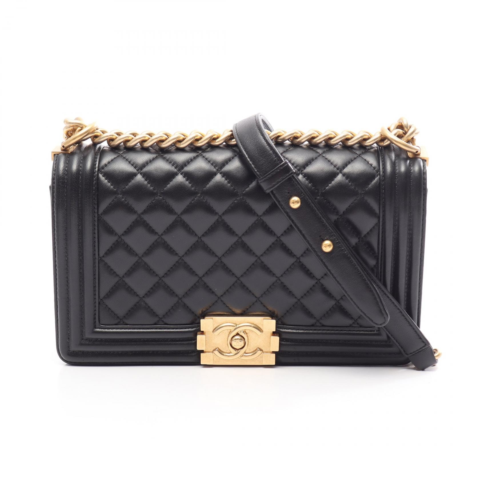 シャネル CHANEL ボーイシャネル ショルダーバッグ バッグ ラムスキン(羊革) レディース ブラック系 A67086 【中古】