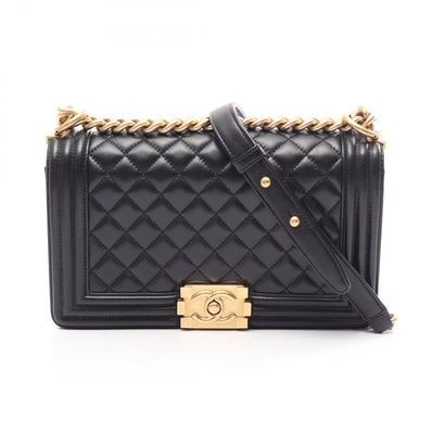 シャネル CHANEL ボーイシャネル ショルダーバッグ バッグ ラムスキン(羊革) レディース ブラック系 A67086 【中古】