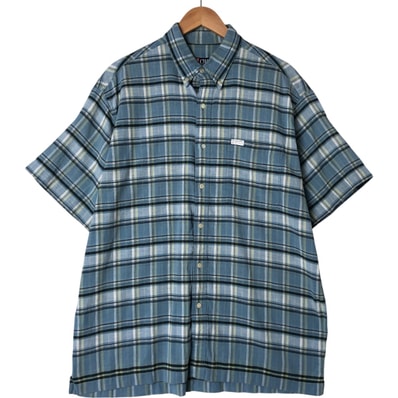 古着 90年代 ラルフローレン Ralph Lauren CHAPS チャップス チェック柄 半袖 コットン×ヘンプシャツ ボックスシャツ メンズL相当 ヴィンテージ/eaa551686