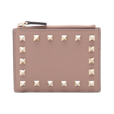 ヴァレンチノ Valentino ロックスタッズ カードケース コインケース 財布 レザー レディース ピンク系 7W0P0AI8VSHP45 【新品】