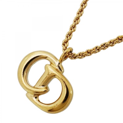 【6jdb0403】クリスチャンディオール ネックレス CDロゴ GPメッキ ゴールド【中古】レディース