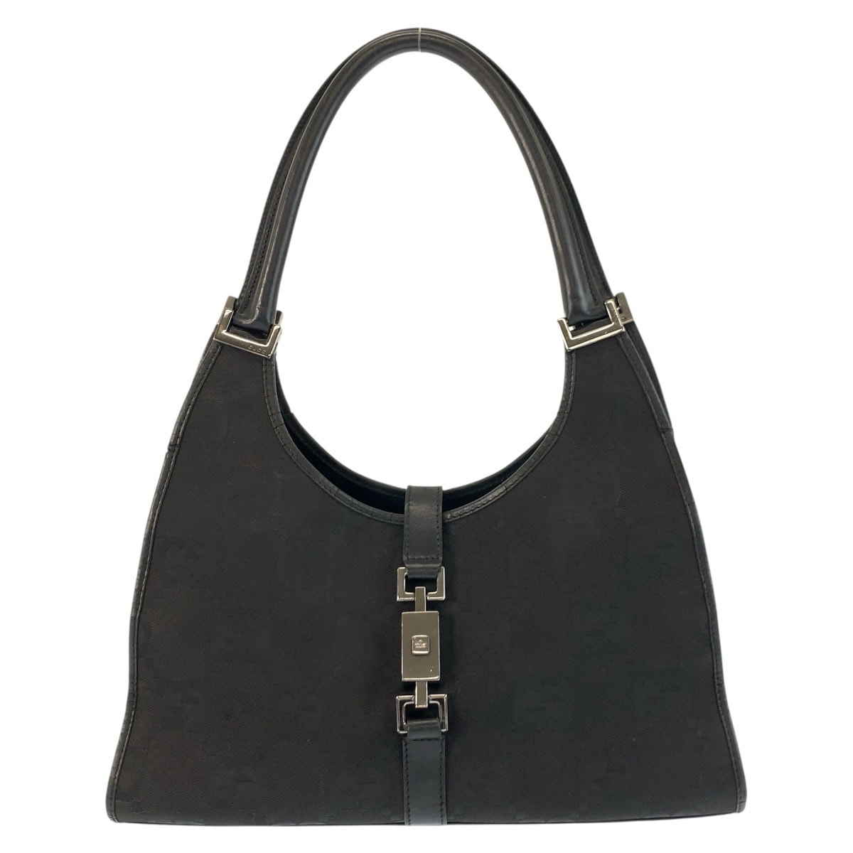 GUCCI グッチ ジャッキー ジャンボGG ブラック 黒 GGキャンバス レザー/ ハンドバッグ 601357 【中古】
