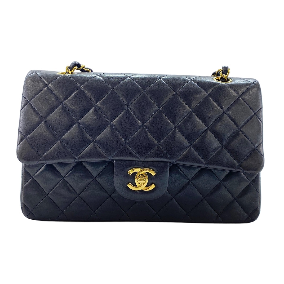 シャネル CHANEL ラムスキン マトラッセ25 ダブルフラップ ショルダーバッグ【中古】