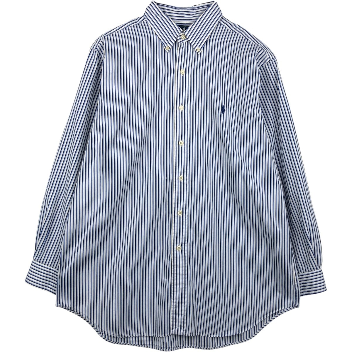 古着 ラルフローレン Ralph Lauren CLASSIC FIT クラシックフィット マルチストライプ 長袖 ボタンダウンストライプシャツ メンズL相当/eaa659255