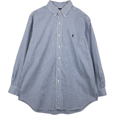 古着 ラルフローレン Ralph Lauren CLASSIC FIT クラシックフィット マルチストライプ 長袖 ボタンダウンストライプシャツ メンズL相当/eaa659255