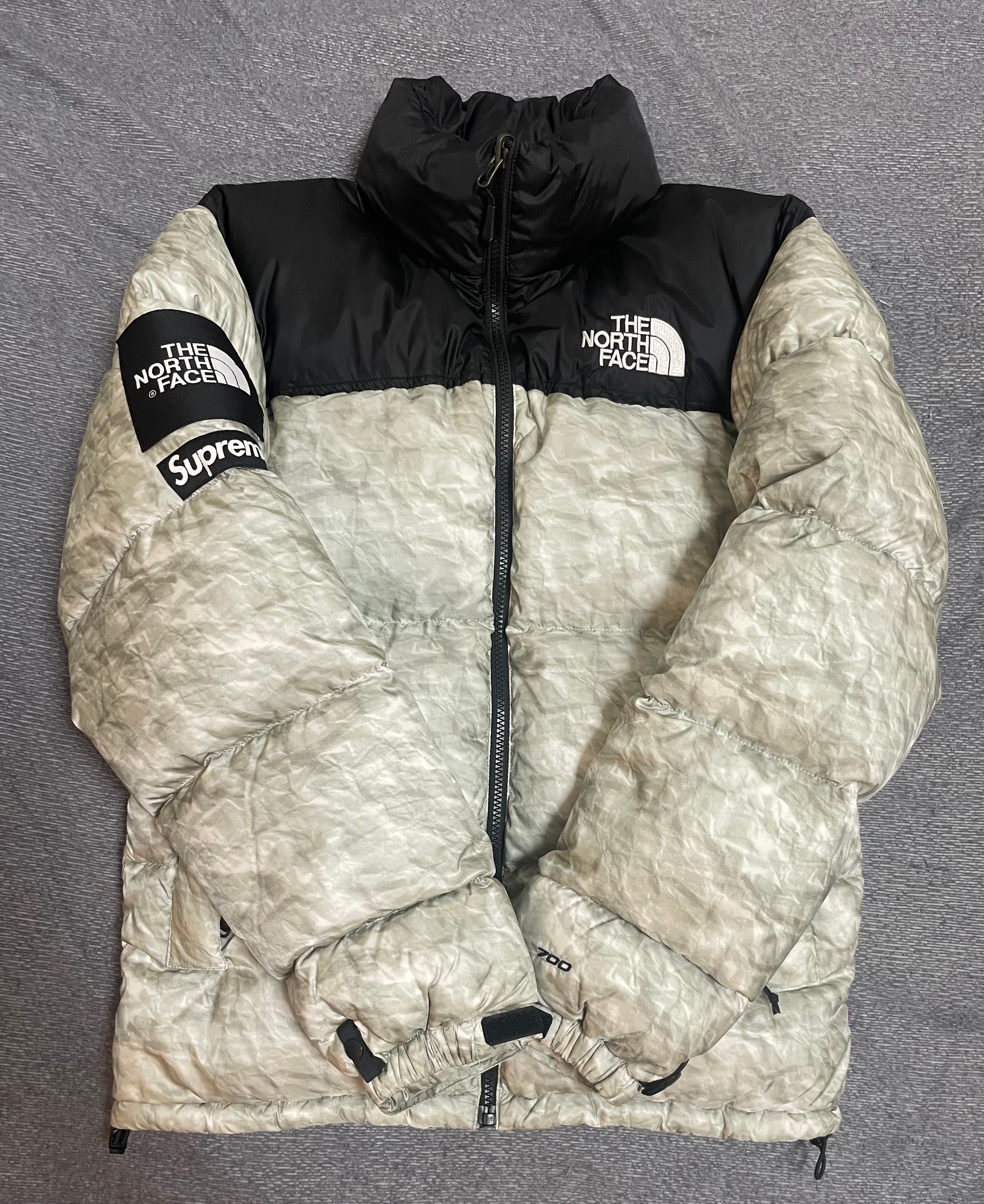 Supreme x The North Face Nuptse Jacket "White Paper Print"