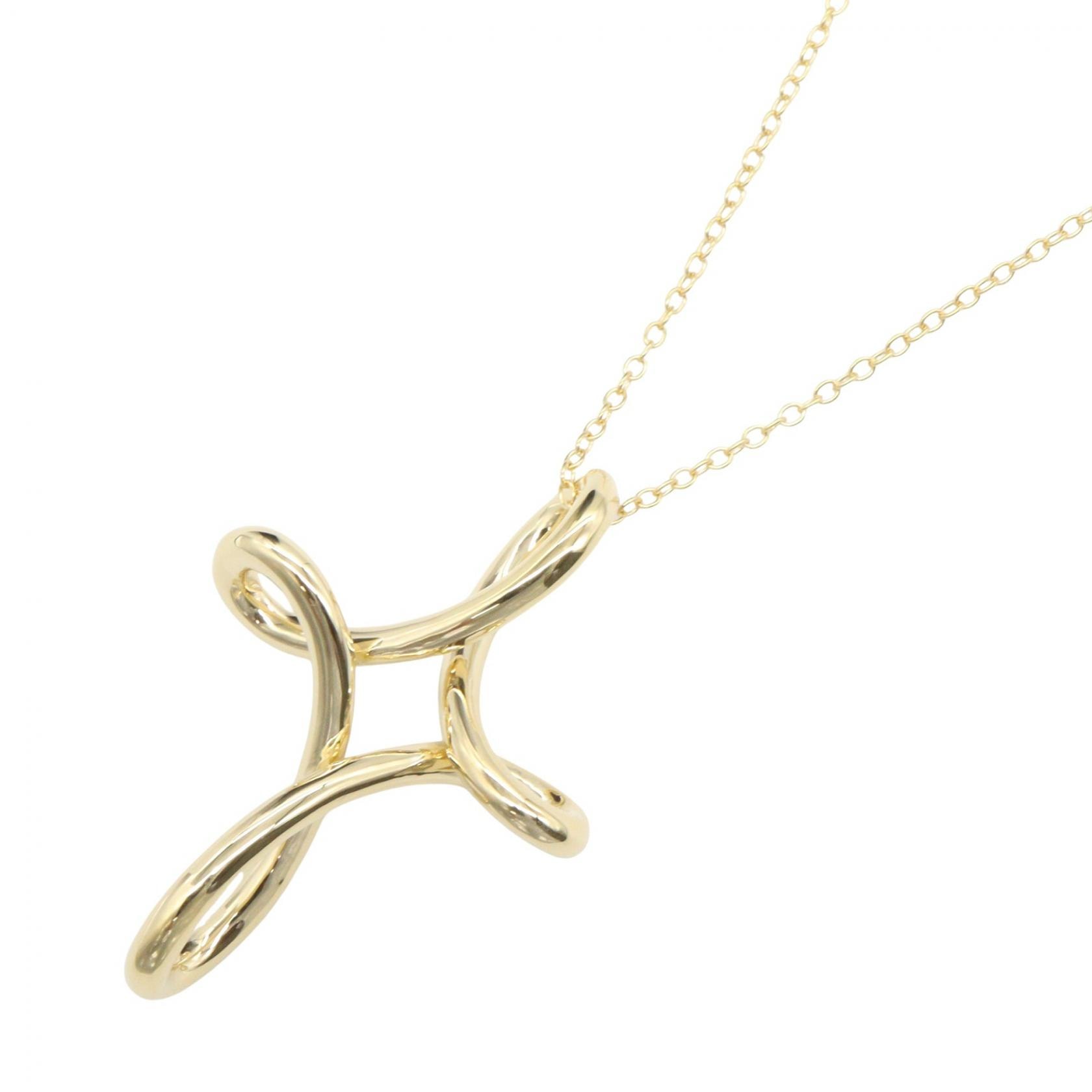ティファニー TIFFANY&CO オープンクロス ネックレス ネックレス ジュエリー K18(イエローゴールド) レディース ゴールド系 【中古】