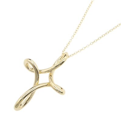 ティファニー TIFFANY&CO オープンクロス ネックレス ネックレス ジュエリー K18(イエローゴールド) レディース ゴールド系 【中古】