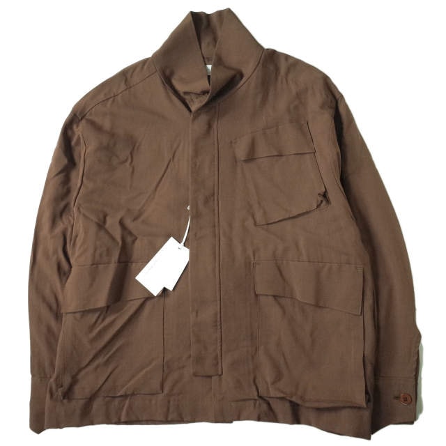 新品 UNDECORATED アンデコレイテッド 21SS 日本製 WOOL CUPRA VOILE M-65 JACKET ウールキュプラ ミリタリーシャツジャケット UDS21205 2 BROWN アウター g7665