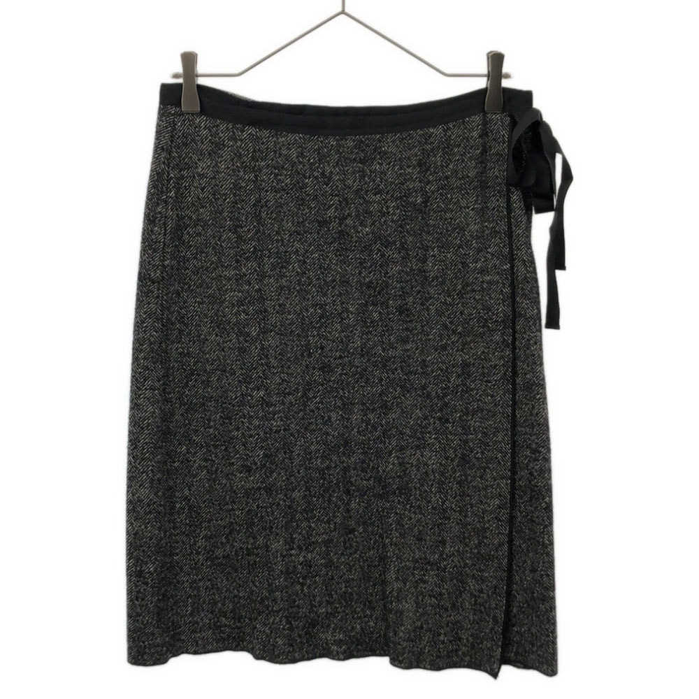 WEEKENDS MaxMara ウィークエンド マックスマーラ ミディ丈 ラップスカート M ブラック系