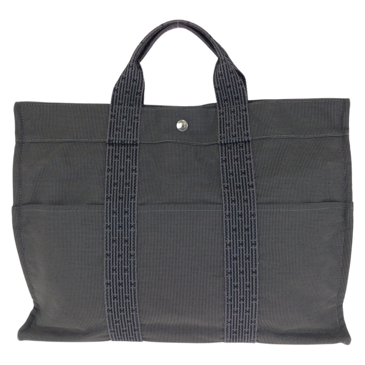 美品 HERMES エルメス エールライン MM グレー シルバー金具 ポリアミド ポリエステル/ トートバッグ ハンドバッグ 602076 【中古】