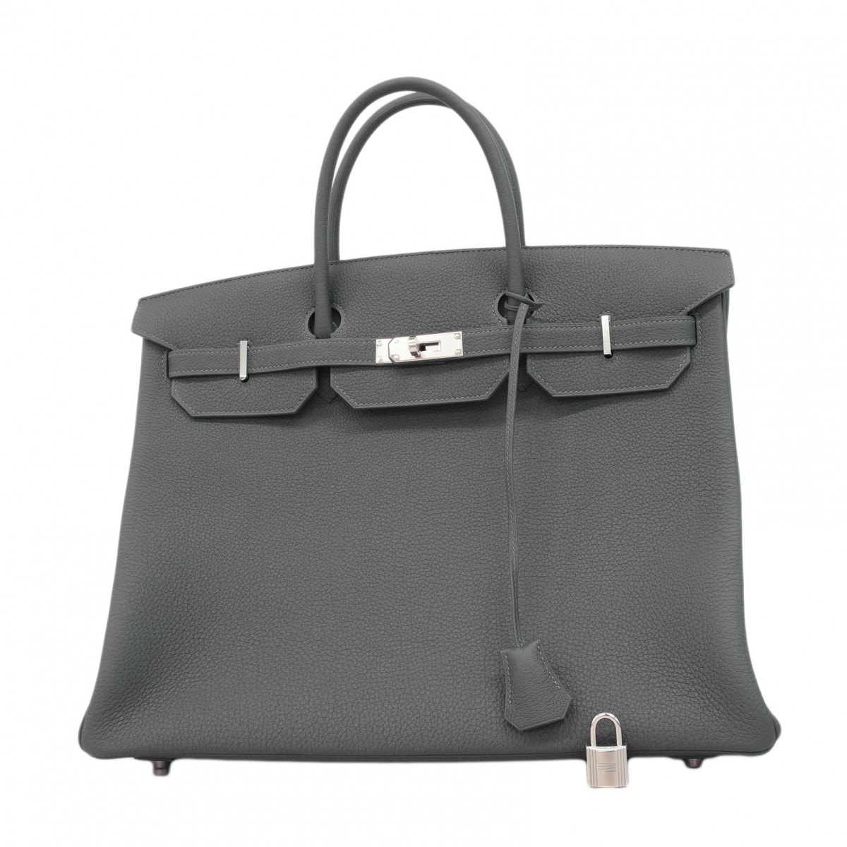 ★SALE【6ca0446-g】エルメス ハンドバッグ バーキン40 トゴ グリメイヤー シルバー金具 K刻印【中古】メンズ