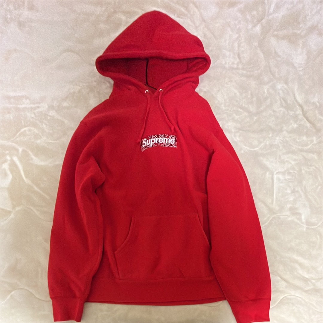 Supreme Bandana Box Logo Hooded Sweatshirt "Red"