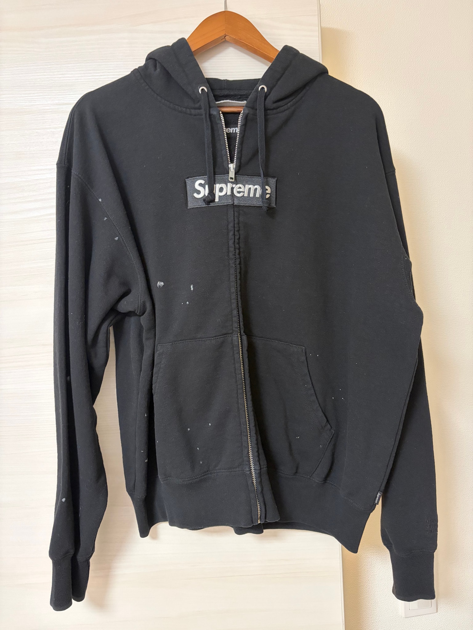 Supreme x MM6 Maison Margiela Box Logo Zip Up Hooded Sweatshirt "Black"