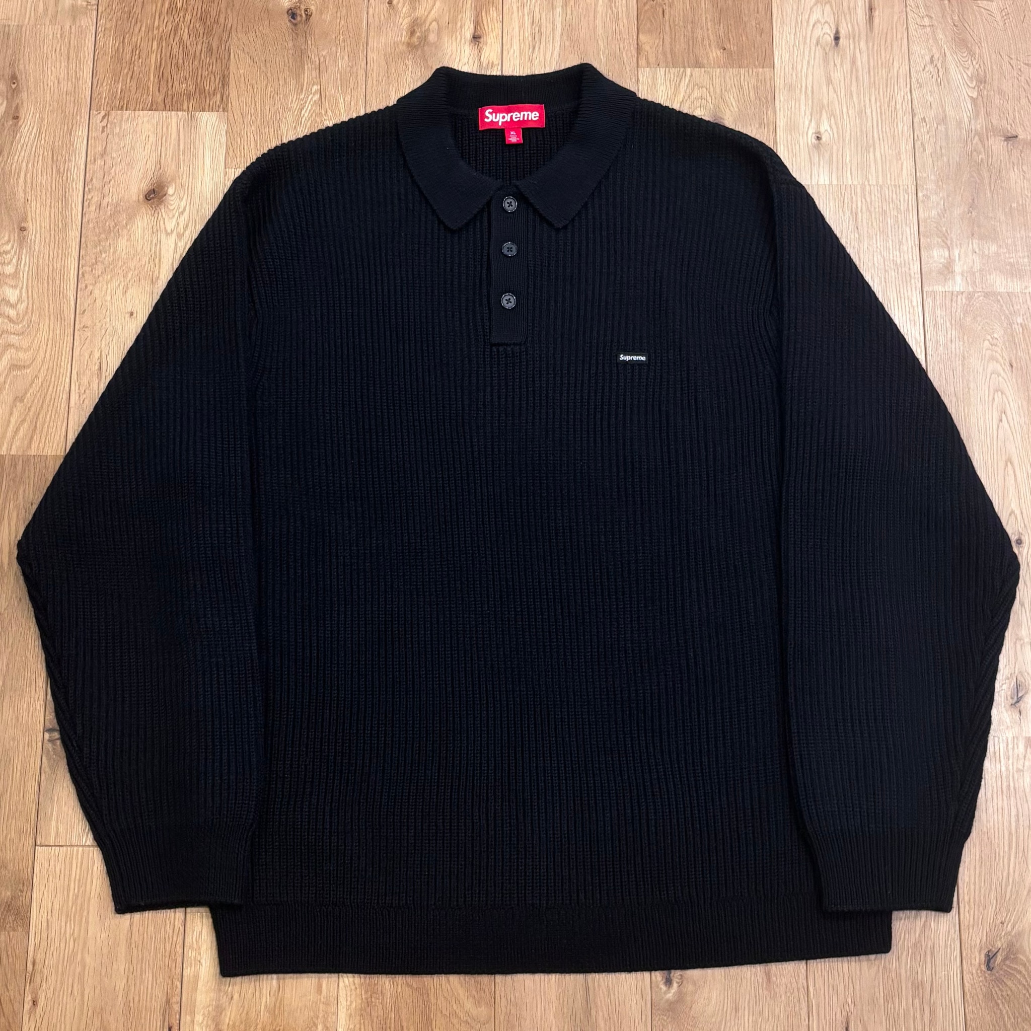 Supreme Small Box Polo Sweater "Black"