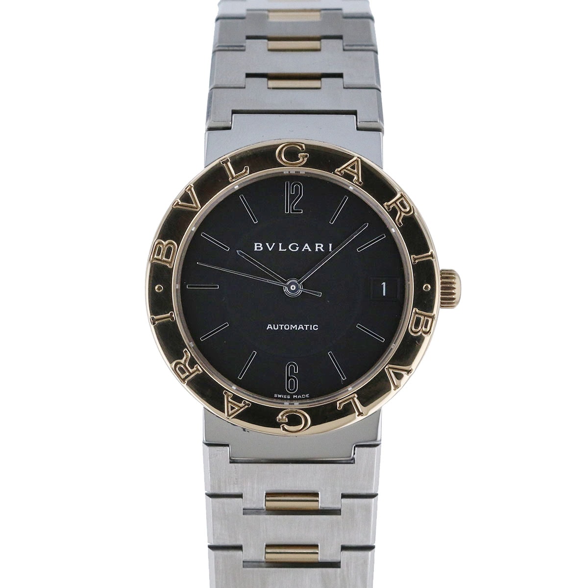 BVLGARI ブルガリ ブルガリブルガリ 自動巻き 33mm 18K SS ブラック 腕時計 BB33SG ステンレススチール ゴールド ボーイズ【中古】