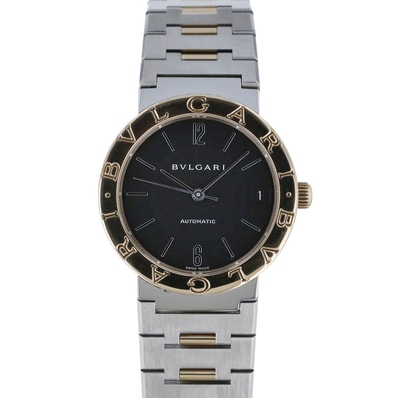 BVLGARI ブルガリ ブルガリブルガリ 自動巻き 33mm 18K SS ブラック 腕時計 BB33SG ステンレススチール ゴールド ボーイズ【中古】