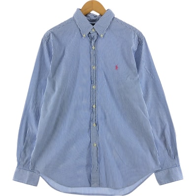 古着 ラルフローレン Ralph Lauren CLASSIC FIT クラシックフィット 長袖 ボタンダウンストライプシャツ メンズL相当/eaa525628