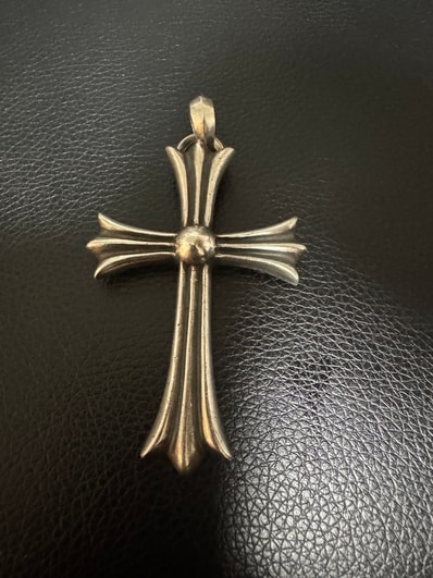 Chrome Hearts Large CH Cross Pendant with Plane Bail "Silver"