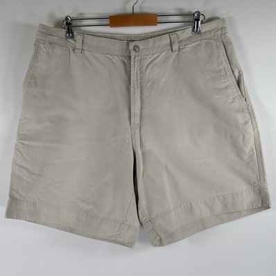 古着 コロンビア Columbia ショートパンツ ダック カーゴ アウトドア ワンポイント 大きいサイズ ハーフ w38 アイボリー メンズ