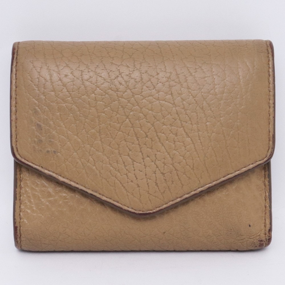 MAISON MARGIELA レザー エンベロープ ウォレット ベージュブラウン S56UI0136