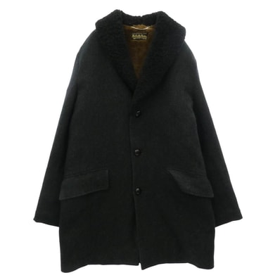 WACKO MARIA Ermenegildo Zegna 17AW 17FW-WMO-CO14 × Ermenegildo Zegna MOUTON COLLAR GANG COAT カシミヤ混 ムートンカラー ウール ギャングコート ブラック系【中古】