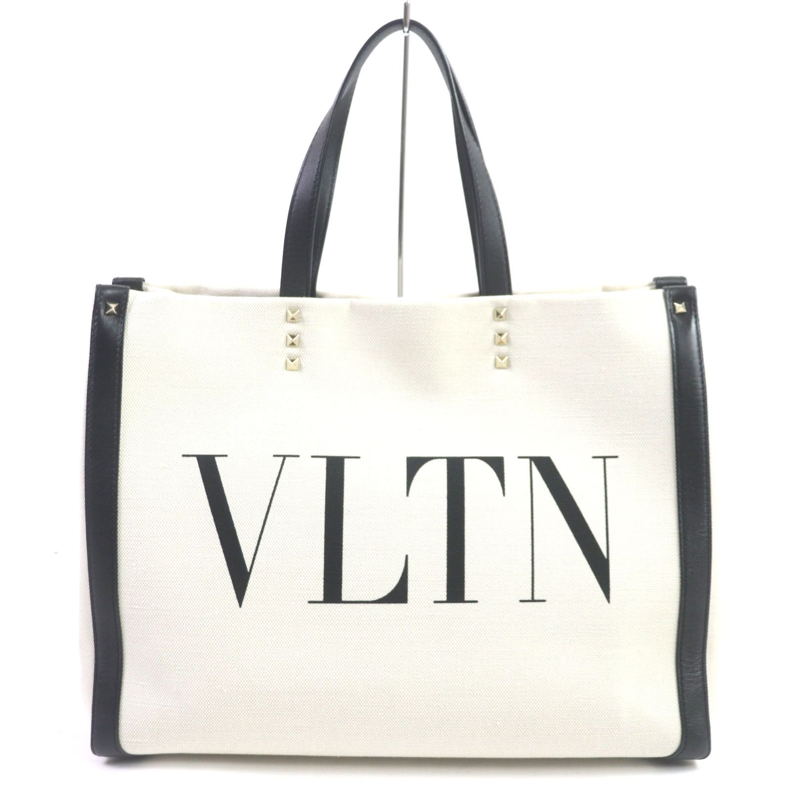 ヴァレンティノ
 トートバッグ VLTN ベージュ ブラック メンズ