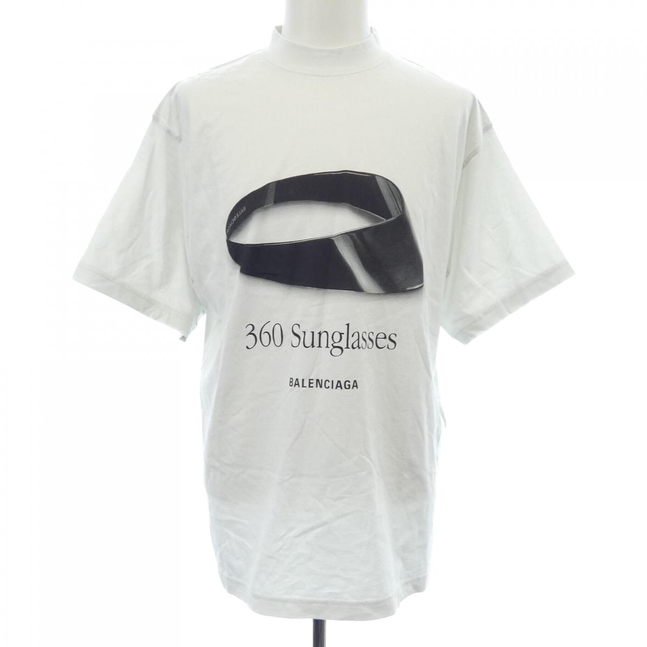 BALENCIAGA Men's 360 Sunglasses T-Shirt Medium Fit "Dirty Effect White"