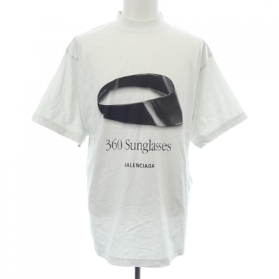 BALENCIAGA Men's 360 Sunglasses T-Shirt Medium Fit "Dirty Effect White"