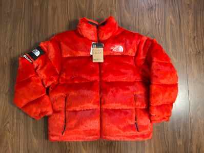 Supreme x The North Face Faux Fur Nuptse Jacket "Red"