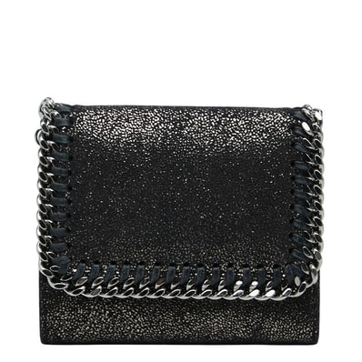 ステラマッカートニー ファラベラ 三つ折り財布 ブラック ポリエステル シャギーディア レディース Stella McCartney 【中古】